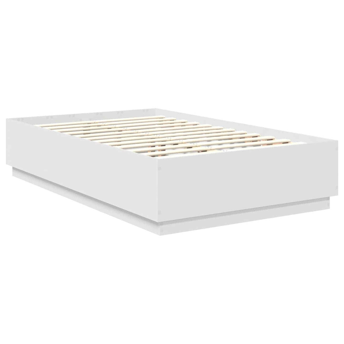 Bed Frame with Headboard White 135 x 190 cm Engineered Wood