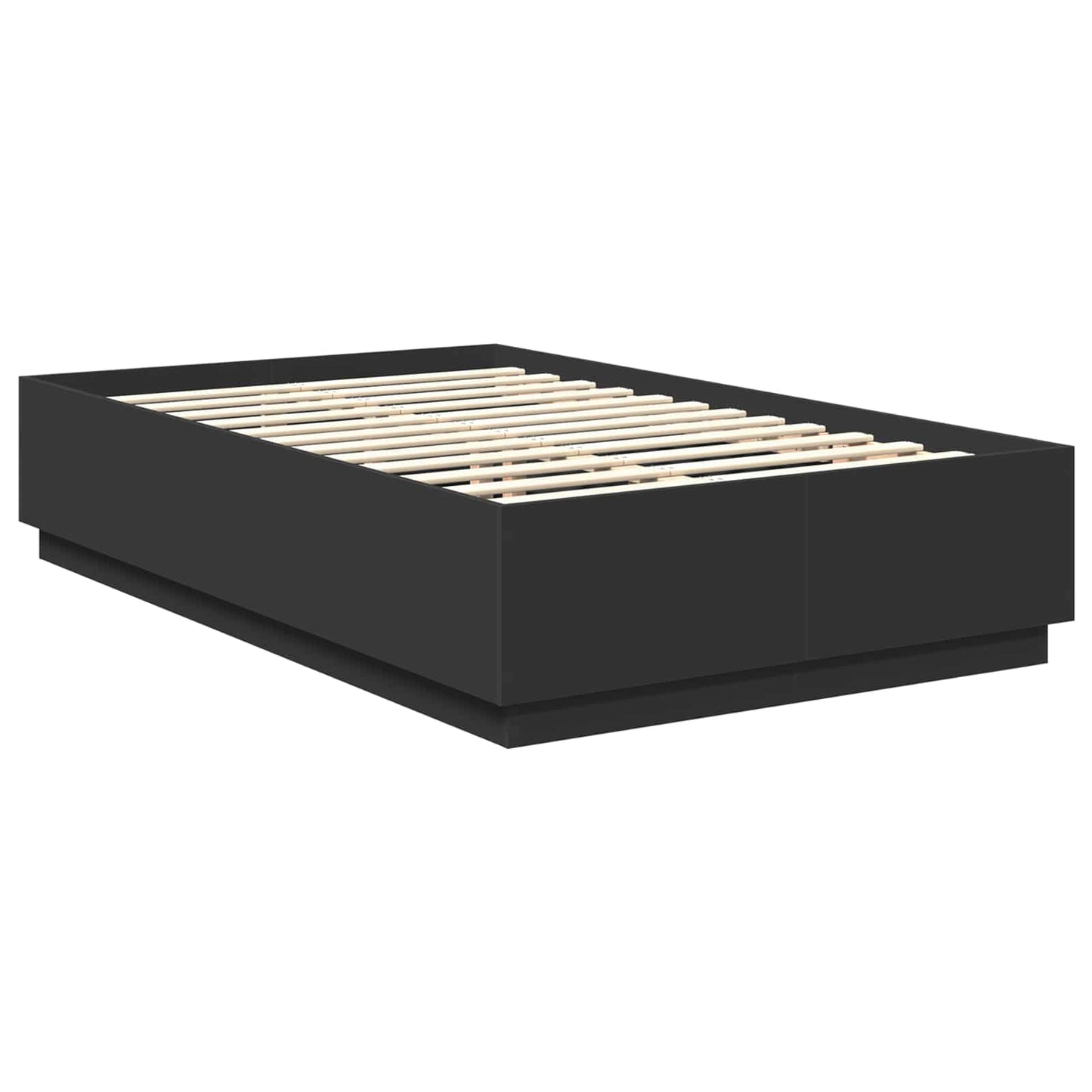 Bed Frame with Headboard Black 120 x 190 cm Engineered Wood