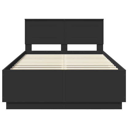 Bed Frame with Headboard Black 120 x 190 cm Engineered Wood