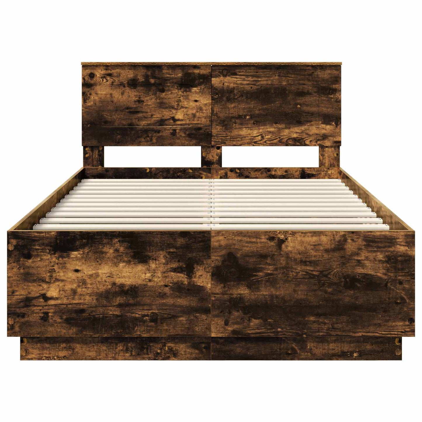 Bed Frame Smoked Oak 120 x 190 cm Engineered Wood