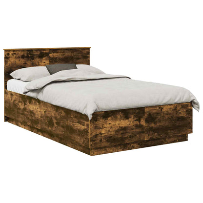 Bed Frame Smoked Oak 120 x 190 cm Engineered Wood