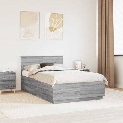 Bed Frame Grey Sonoma 120 x 190 cm Engineered Wood