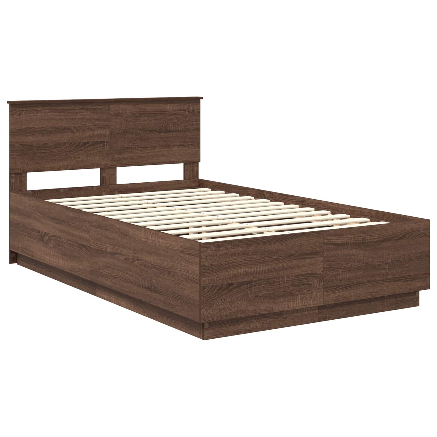 Bed Frame with Headboard Brown Oak 120 x 190 cm Engineered Wood