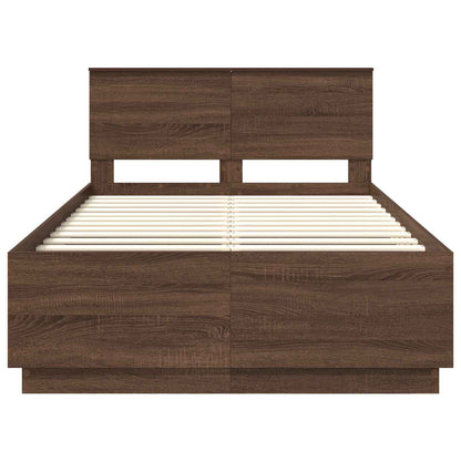 Bed Frame with Headboard Brown Oak 120 x 190 cm Engineered Wood