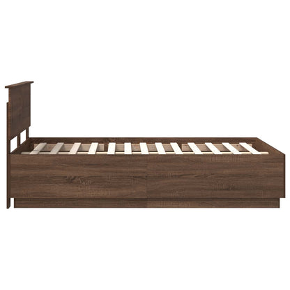 Bed Frame with Headboard Brown Oak 120 x 190 cm Engineered Wood