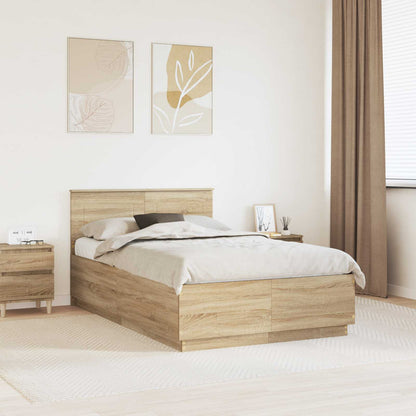 Bed Frame Sonoma Oak 120 x 200 cm Engineered Wood