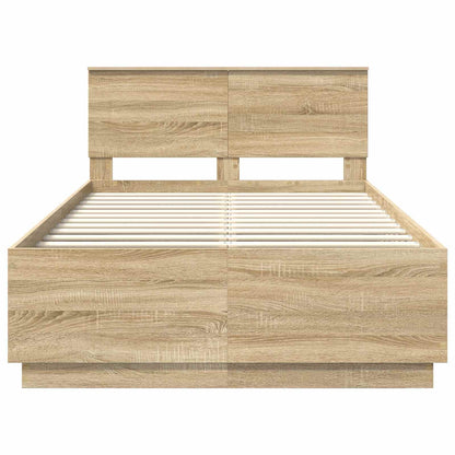 Bed Frame Sonoma Oak 120 x 200 cm Engineered Wood