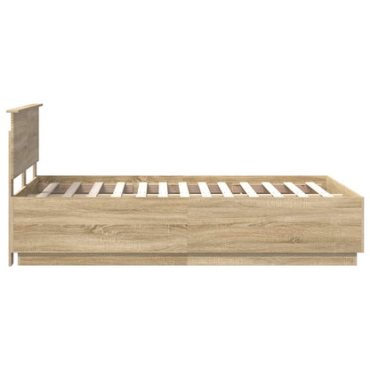 Bed Frame Sonoma Oak 120 x 200 cm Engineered Wood