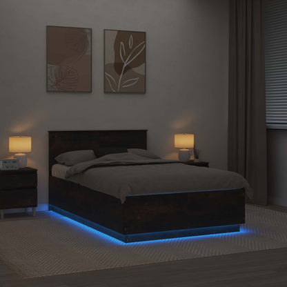Bed Frame Smoked Oak 120 x 200 cm Engineered Wood