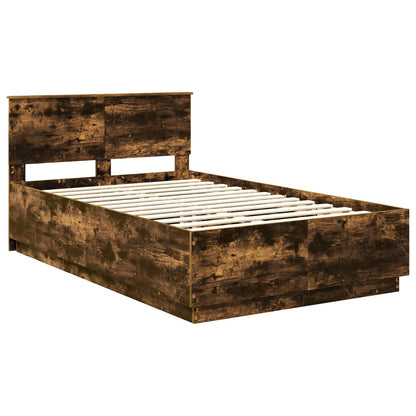 Bed Frame Smoked Oak 120 x 200 cm Engineered Wood