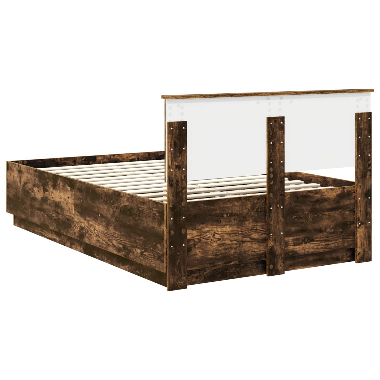 Bed Frame Smoked Oak 120 x 200 cm Engineered Wood