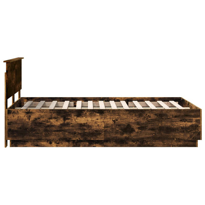 Bed Frame Smoked Oak 120 x 200 cm Engineered Wood