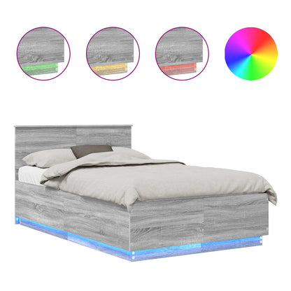 Bed Frame Grey Sonoma 120 x 200 cm Engineered Wood