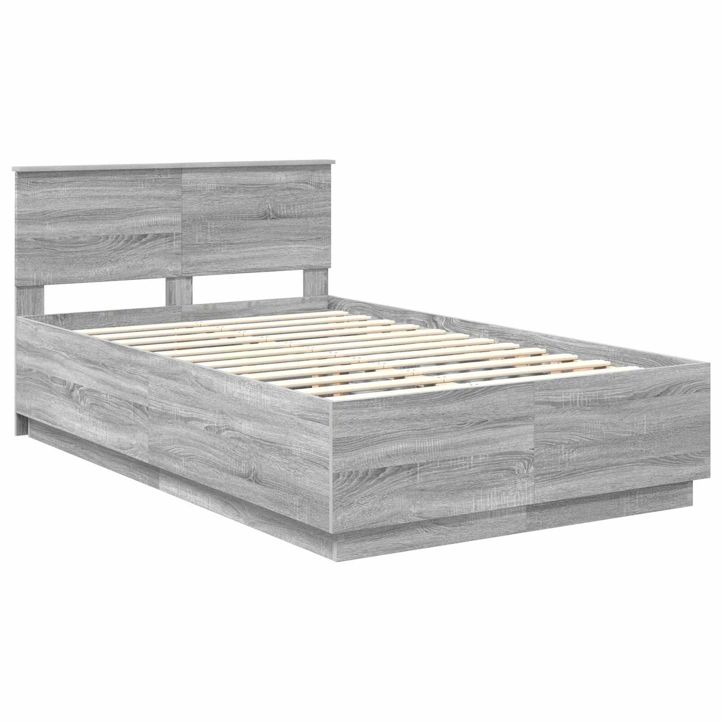 Bed Frame Grey Sonoma 120 x 200 cm Engineered Wood