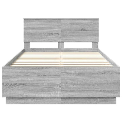Bed Frame Grey Sonoma 120 x 200 cm Engineered Wood