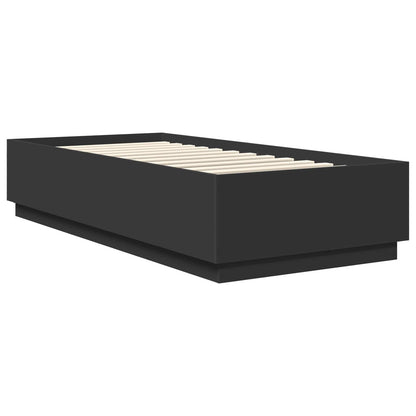 Bed Frame with Headboard Black 100 x 200 cm Engineered Wood