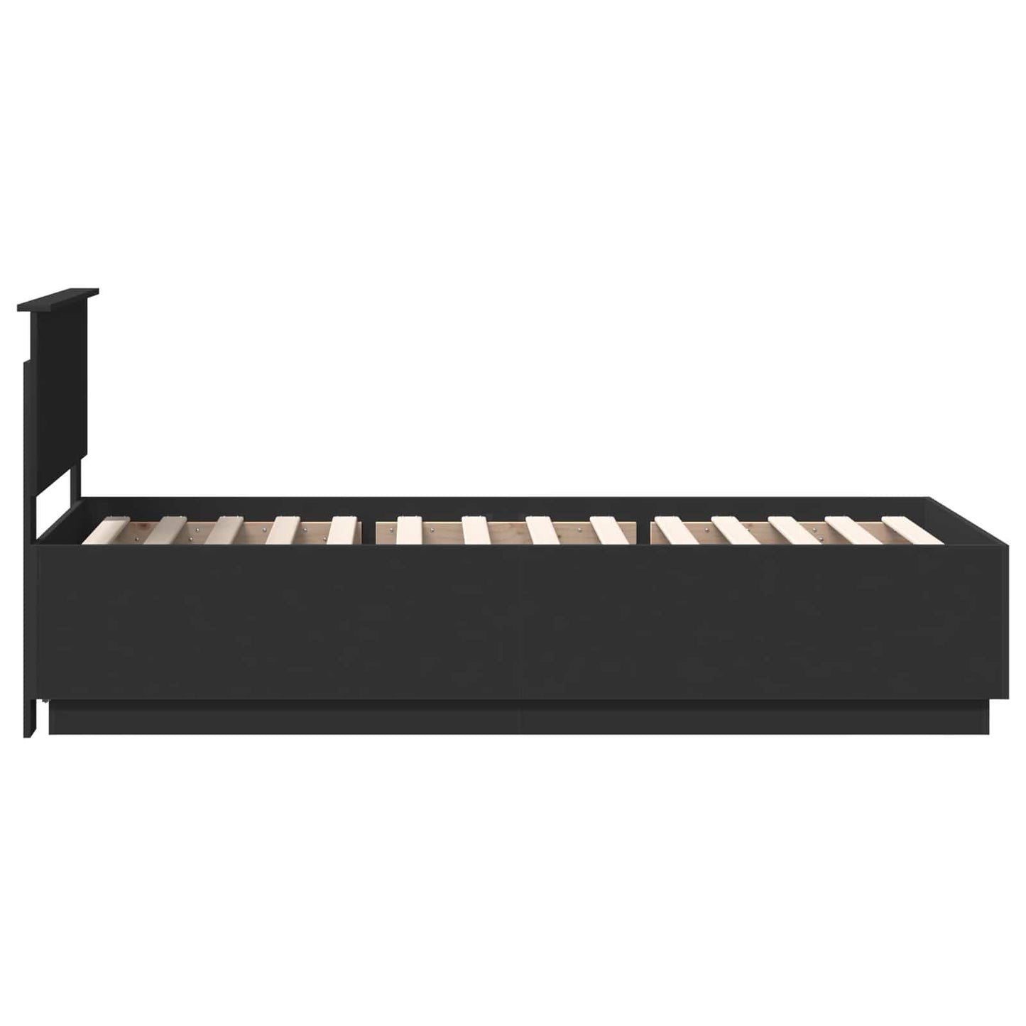Bed Frame with Headboard Black 100 x 200 cm Engineered Wood