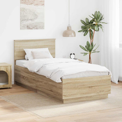 Bed Frame Sonoma Oak 100 x 200 cm Engineered Wood