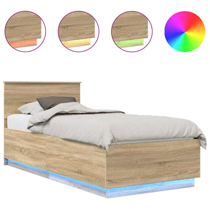 Bed Frame Sonoma Oak 100 x 200 cm Engineered Wood