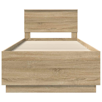 Bed Frame Sonoma Oak 100 x 200 cm Engineered Wood