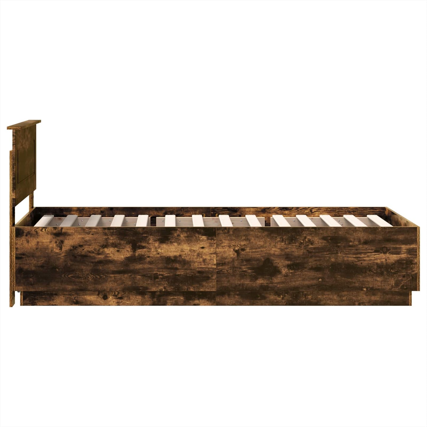 Bed Frame Smoked Oak 100 x 200 cm Engineered Wood