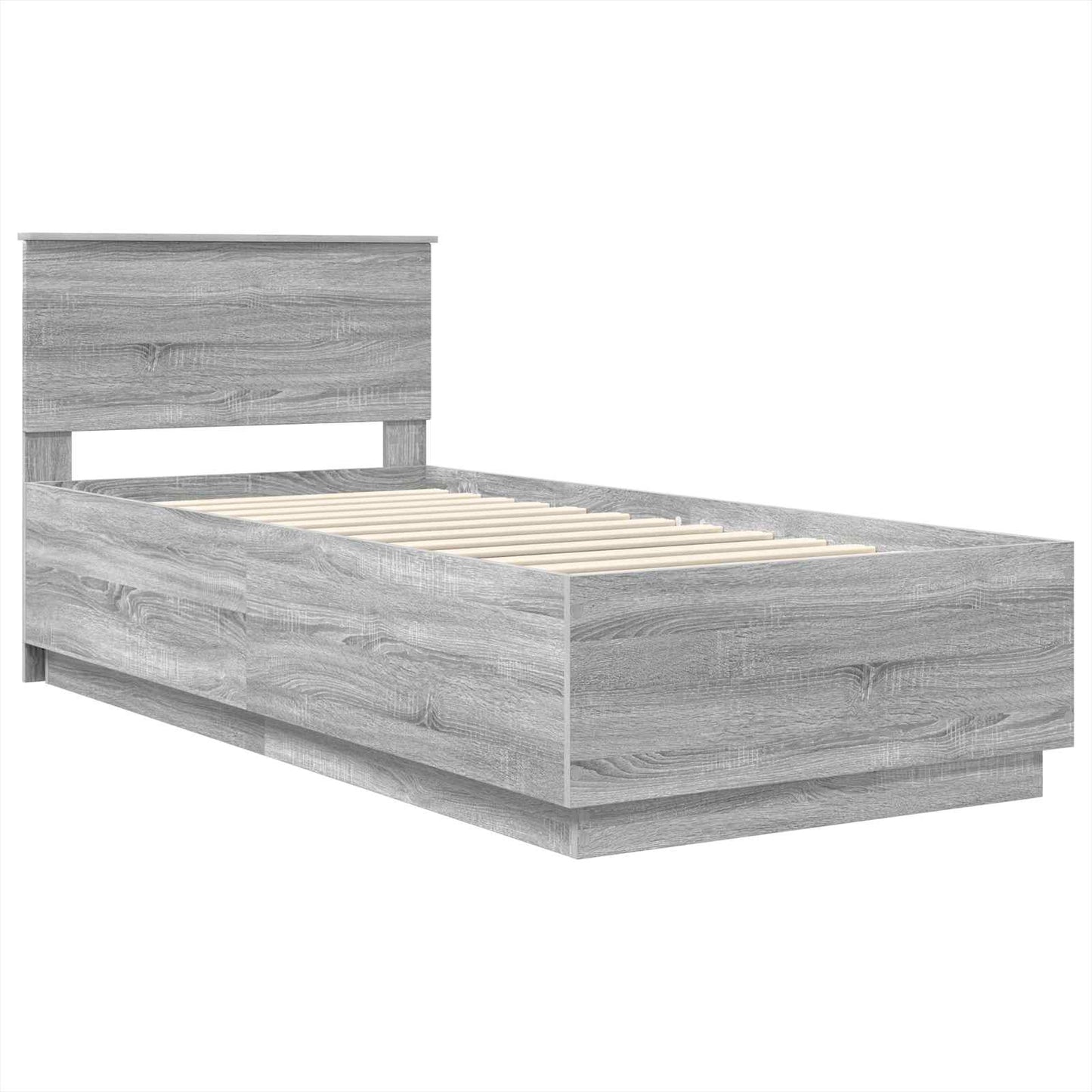 Bed Frame Grey Sonoma 100 x 200 cm Engineered Wood