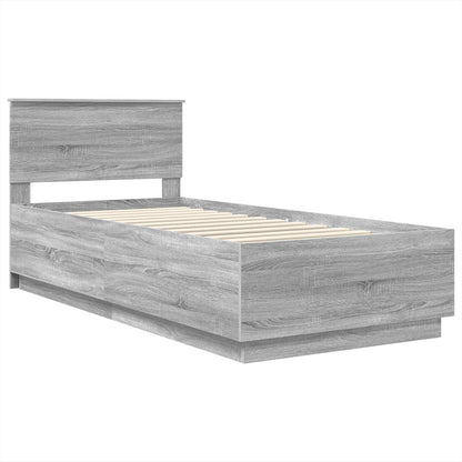 Bed Frame Grey Sonoma 100 x 200 cm Engineered Wood