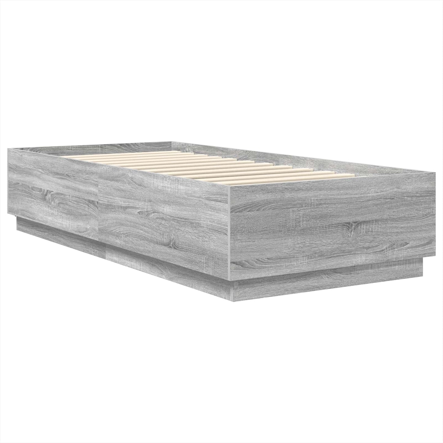 Bed Frame Grey Sonoma 100 x 200 cm Engineered Wood