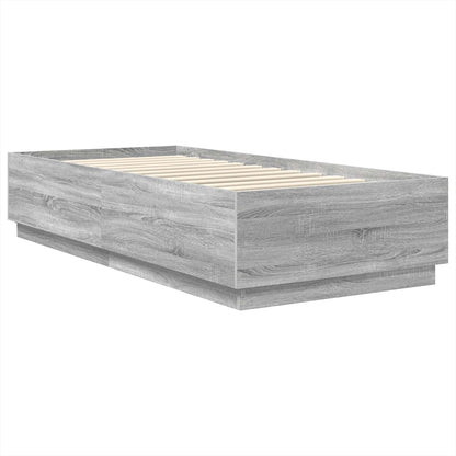 Bed Frame Grey Sonoma 100 x 200 cm Engineered Wood