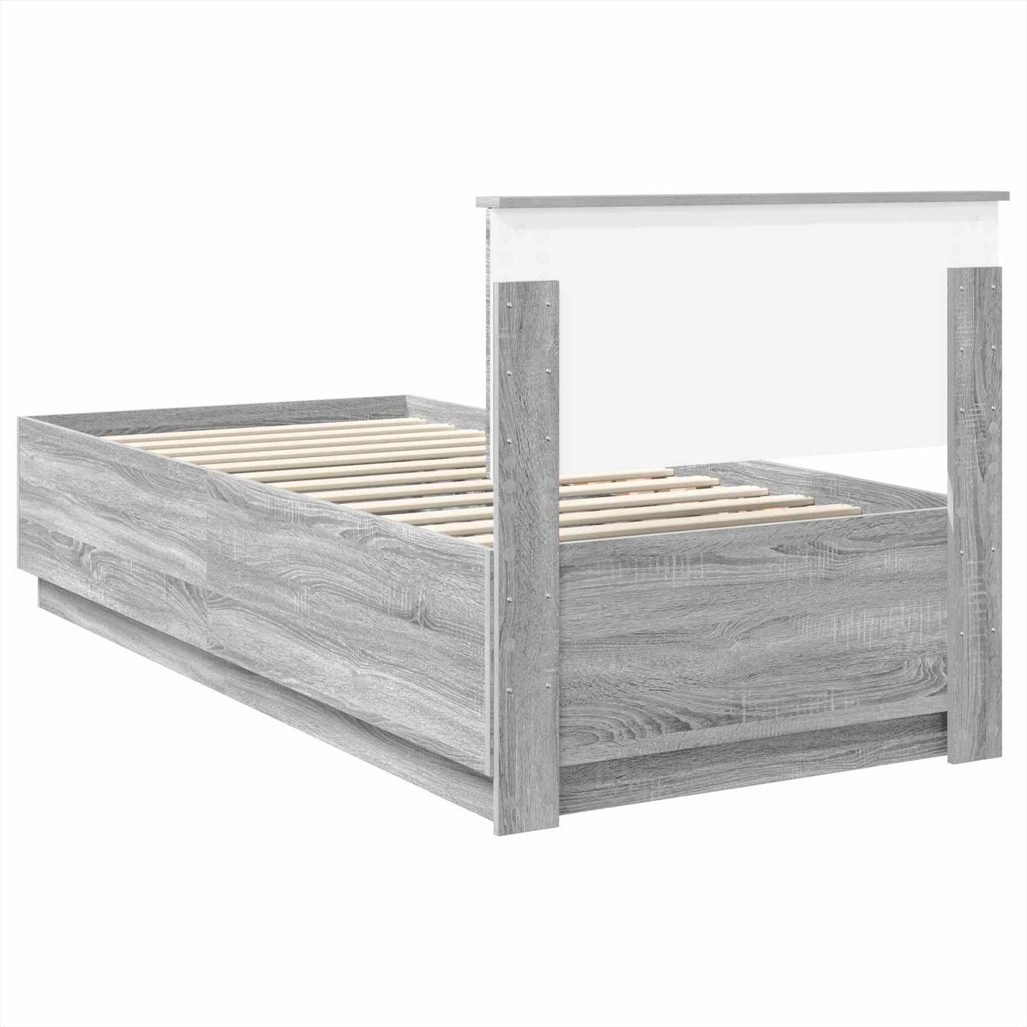 Bed Frame Grey Sonoma 100 x 200 cm Engineered Wood