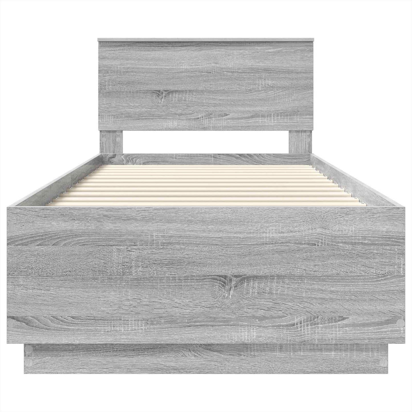 Bed Frame Grey Sonoma 100 x 200 cm Engineered Wood