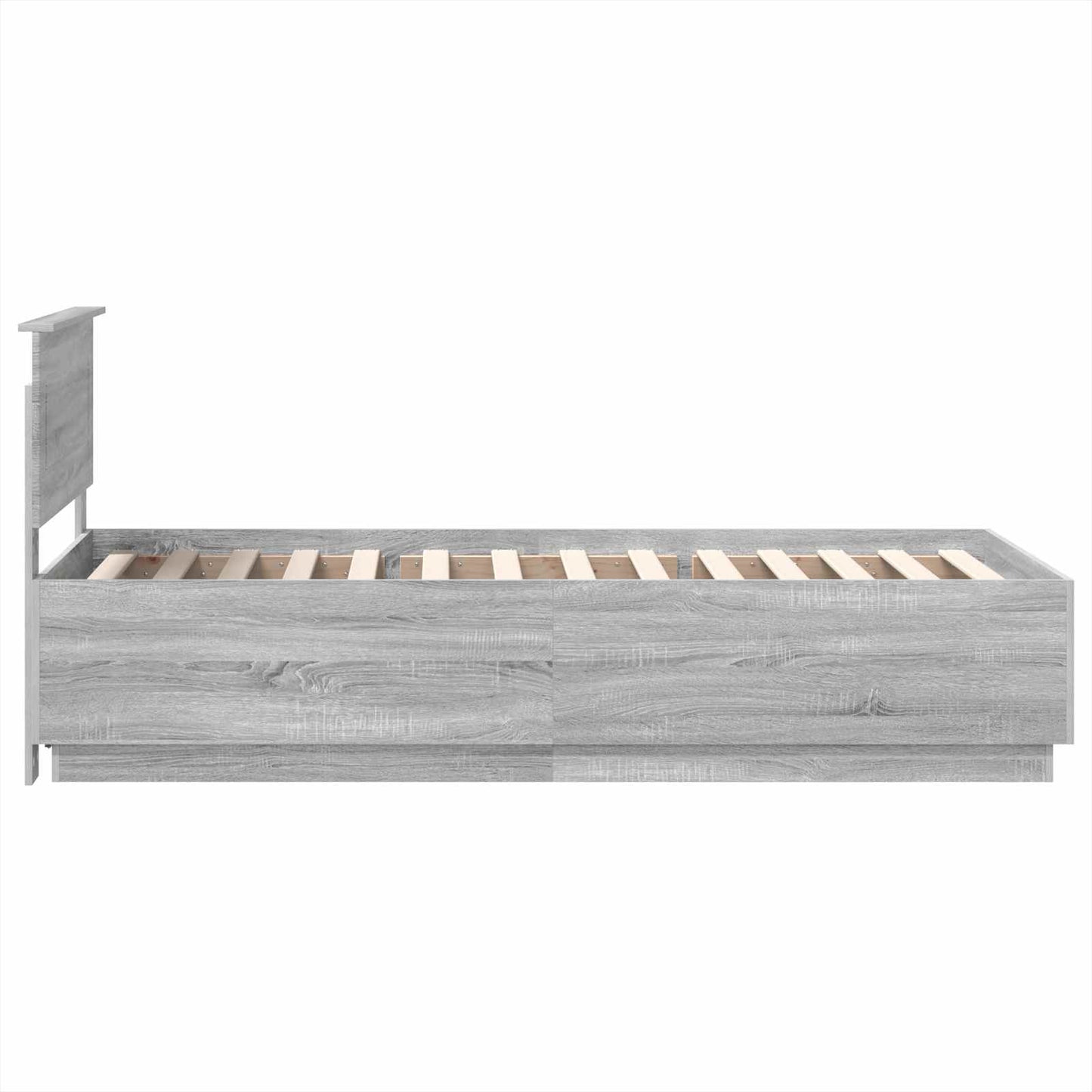 Bed Frame Grey Sonoma 100 x 200 cm Engineered Wood