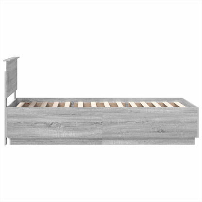 Bed Frame Grey Sonoma 100 x 200 cm Engineered Wood