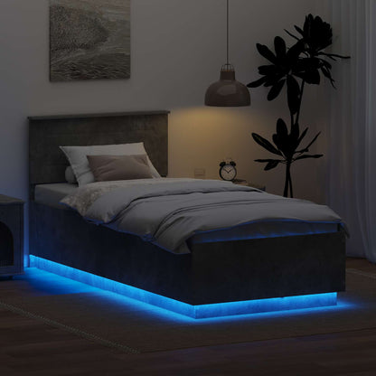 Bed Frame Concrete Grey 90 x 190 cm Engineered Wood