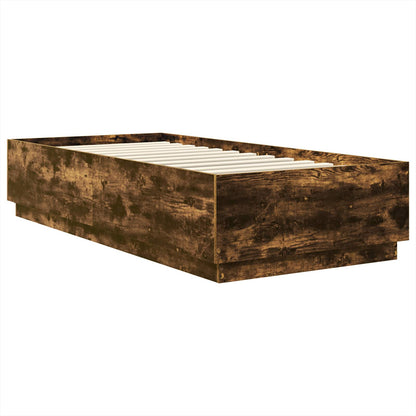Bed Frame with Headboard Smoked Oak 90 x 190 cm Engineered Wood