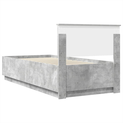 Bed Frame Concrete Grey 90 x 200 cm Engineered Wood