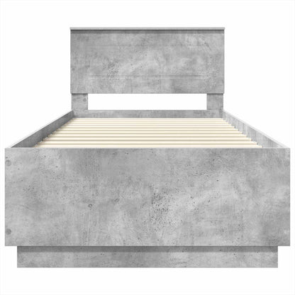 Bed Frame Concrete Grey 90 x 200 cm Engineered Wood