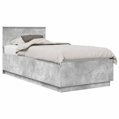 Bed Frame Concrete Grey 90 x 200 cm Engineered Wood