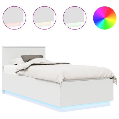 Bed Frame with Headboard White 70 x 190 cm Engineered Wood