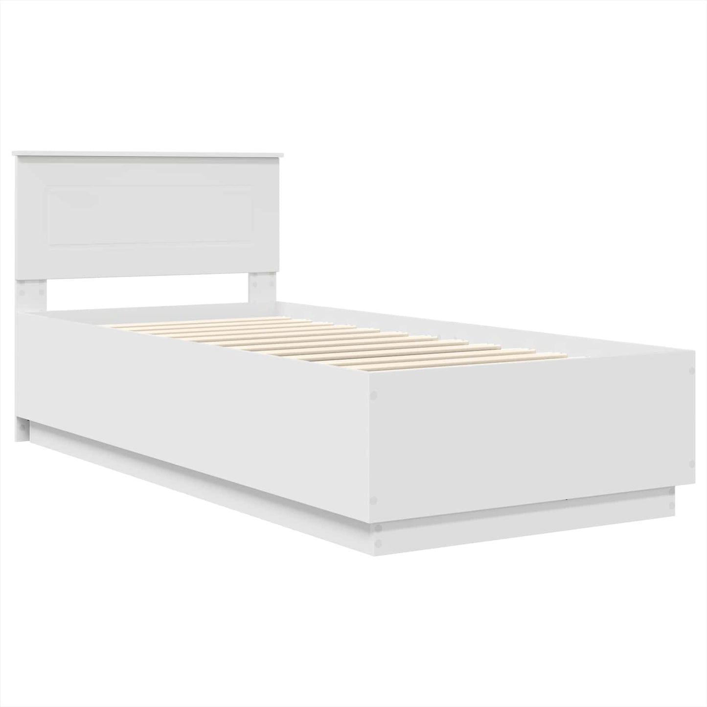 Bed Frame with Headboard White 70 x 190 cm Engineered Wood