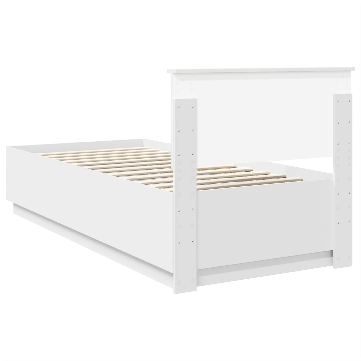 Bed Frame with Headboard White 70 x 190 cm Engineered Wood