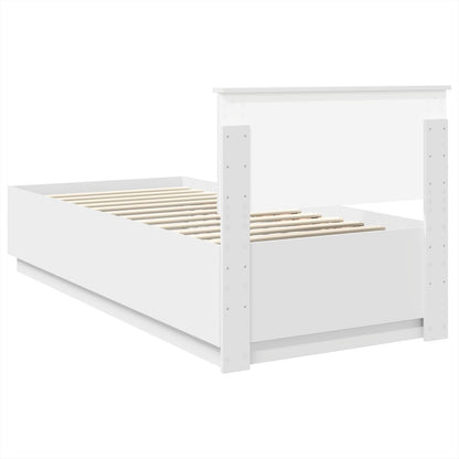 Bed Frame with Headboard White 70 x 190 cm Engineered Wood