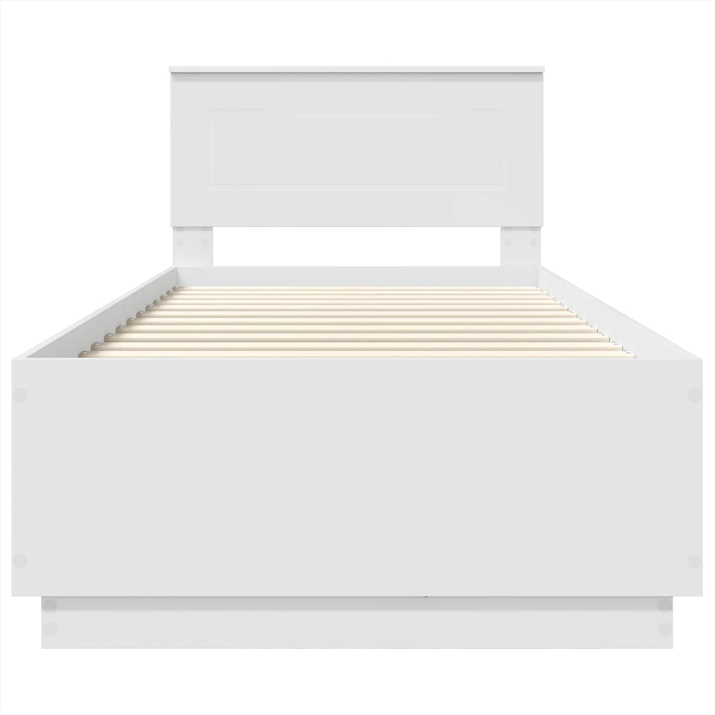 Bed Frame with Headboard White 70 x 190 cm Engineered Wood