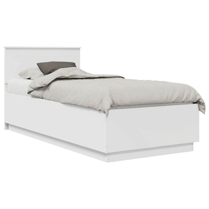 Bed Frame with Headboard White 70 x 190 cm Engineered Wood