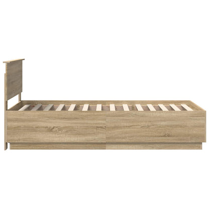 Bed Frame with Headboard Sonoma Oak 70 x 190 cm Engineered Wood