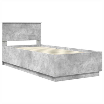Bed Frame Concrete Grey 70 x 190 cm Engineered Wood