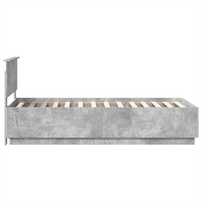 Bed Frame Concrete Grey 70 x 190 cm Engineered Wood