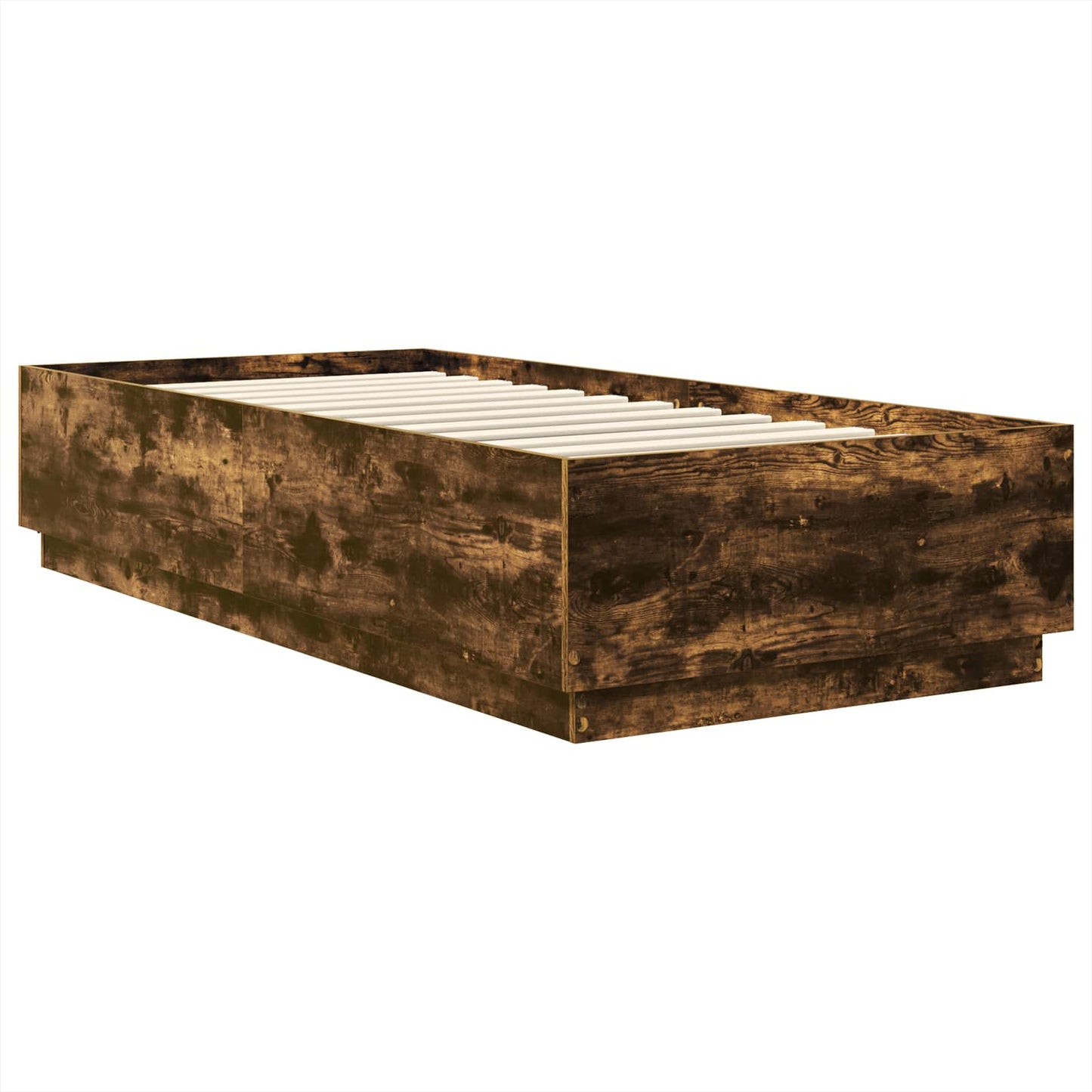 Bed Frame with Headboard Smoked Oak 70 x 190 cm Engineered Wood