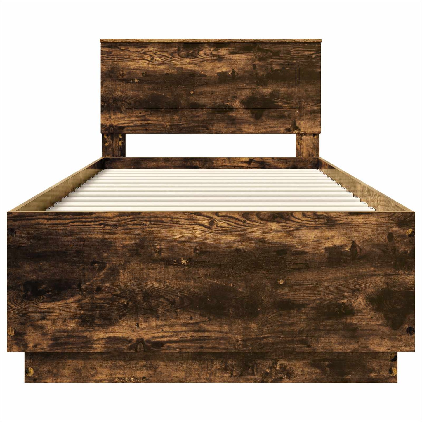 Bed Frame with Headboard Smoked Oak 70 x 190 cm Engineered Wood