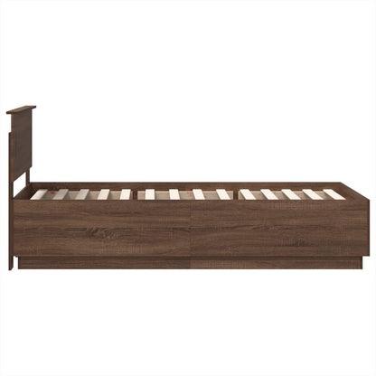 Bed Frame with Headboard Brown Oak 70 x 190 cm Engineered Wood